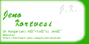 jeno kortvesi business card